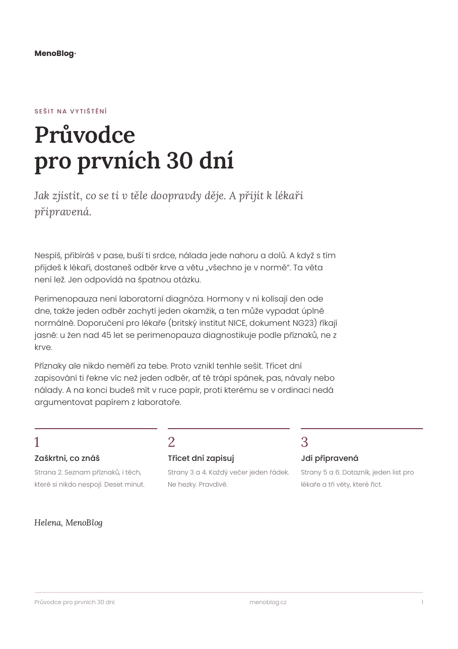 Titulní strana PDF Průvodce pro prvních 30 dní